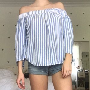 Off-the-Shoulder Striped Top